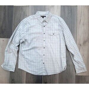 MICHAEL KORS LONG SLEEVE BUTTON UP SHIRT WHITE /GREY SZ XL